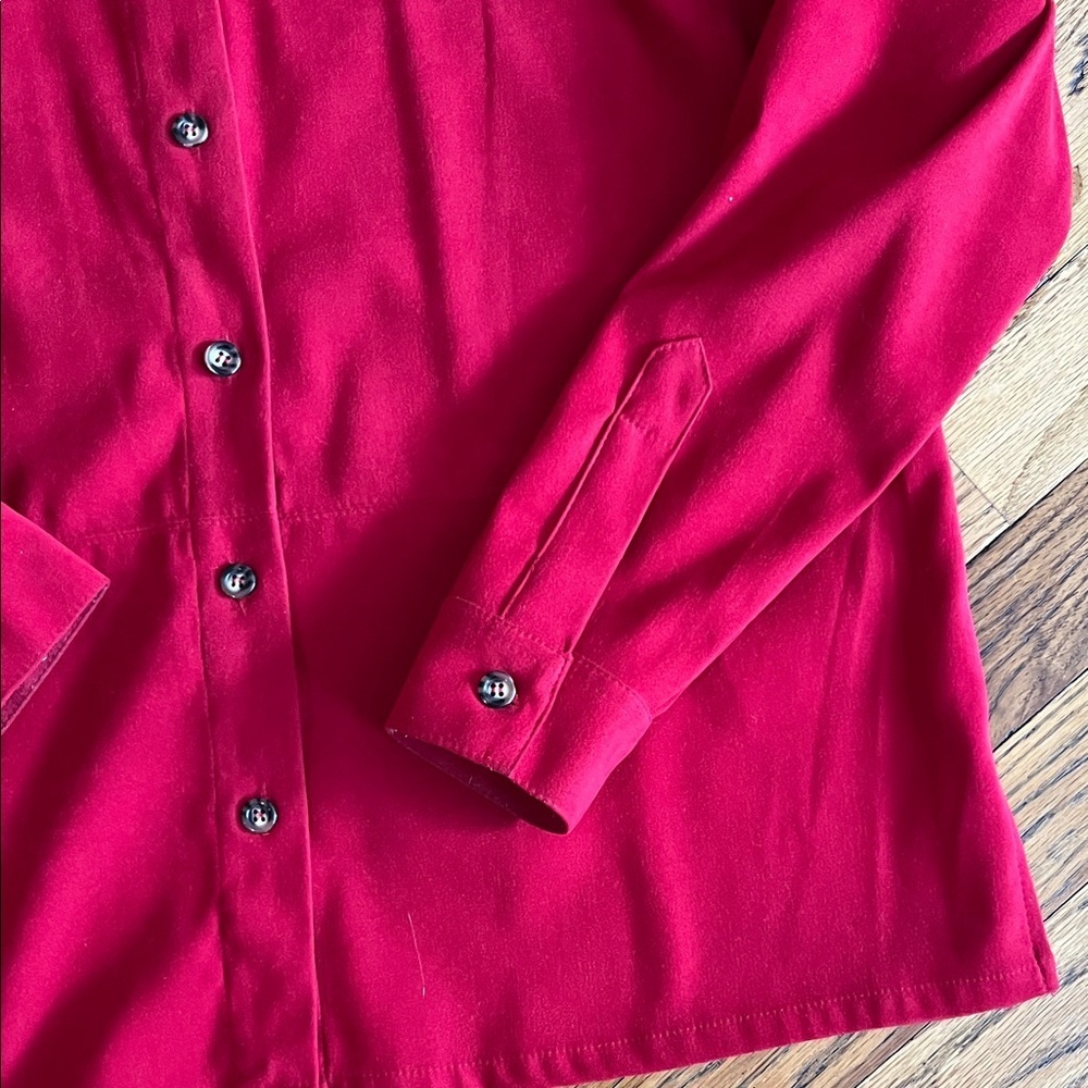 Talbots Fuchsia Button-Front Blouse - Picture 4 of 5
